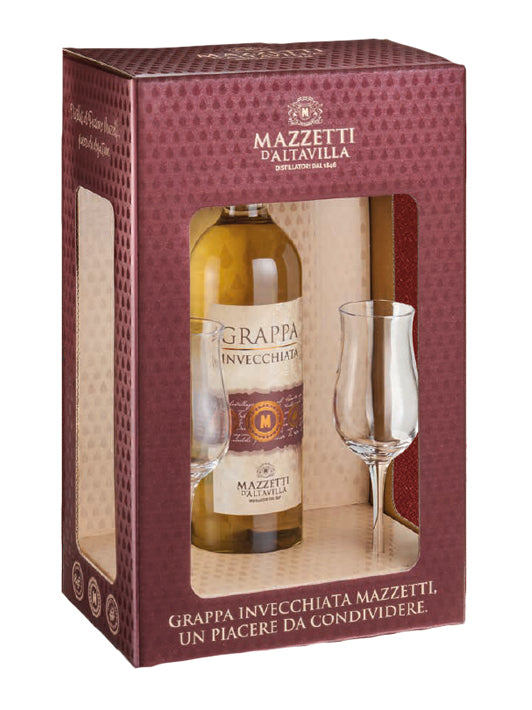 Grappa Invecchiata con 2 calici degustazione